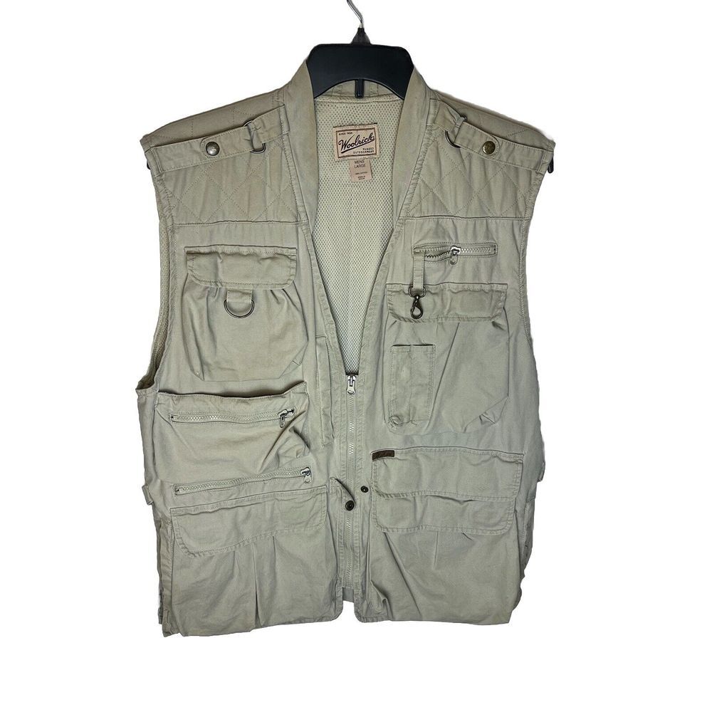 Woolrich Vintage ‎ Hunting Vest Vinted Lots of Pockets Sz LG Read Description!!